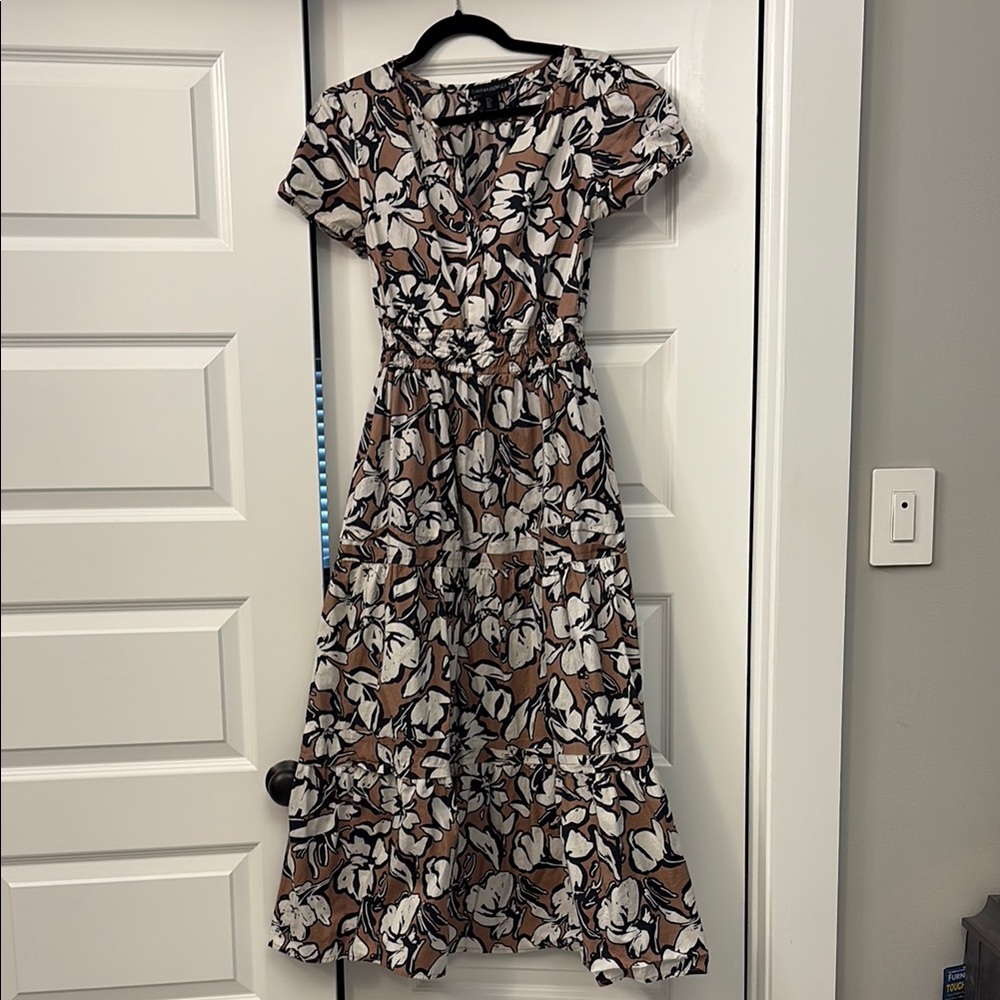 fitted lace wedding dress Cynthia Rowley Nairobi Kaftan Maxi Dress Black Botanical Print Cotton –  Celebrity Owned